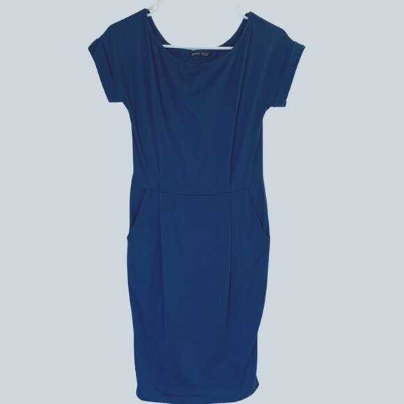 SHEIN Dresses & Skirts - SHEIN Blue Midi Slim Fit Short Sleeve Dress Size S